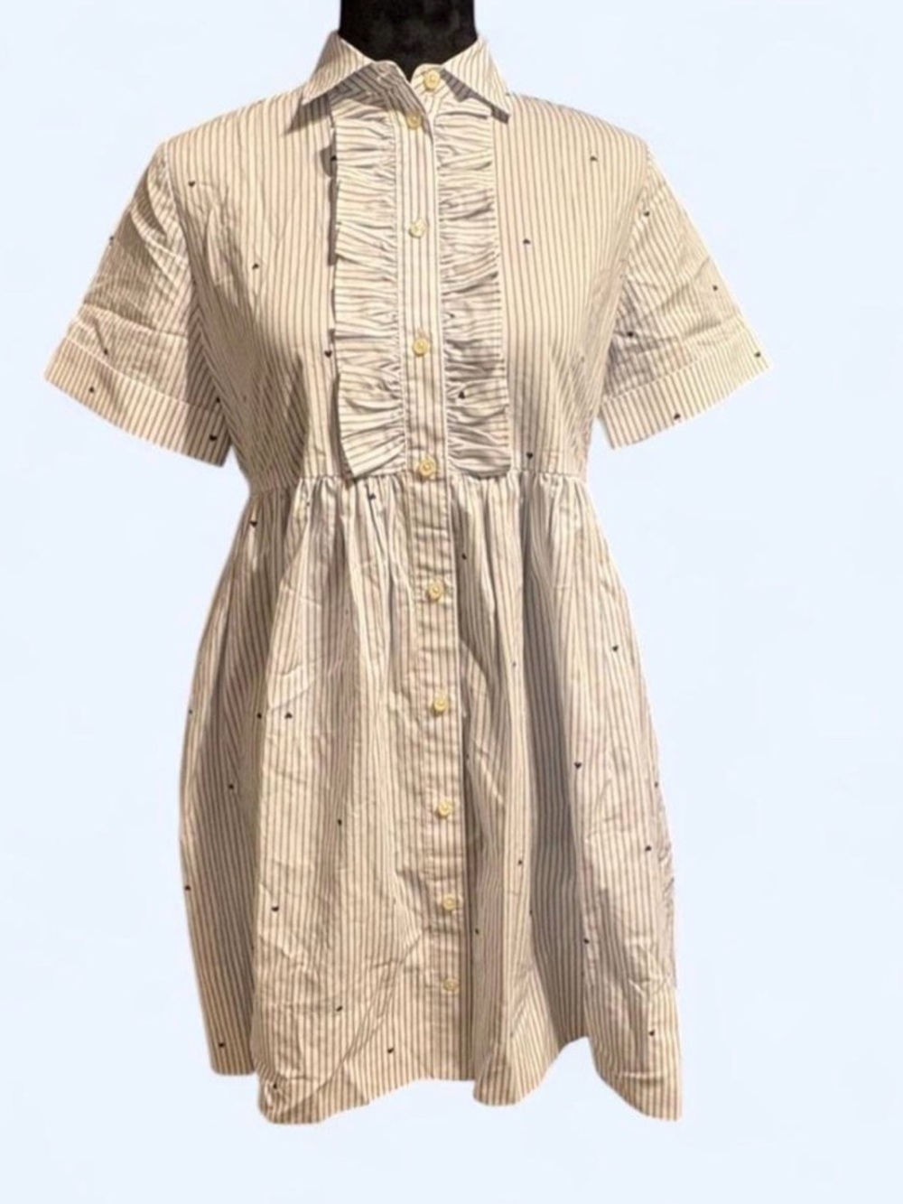 kate spade blue and white micro stripe poplin shirtdress